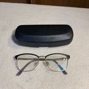 Lenton & Rusby LR5019 001 Black Eyeglasses Silver Square Full Rim 52-16 140